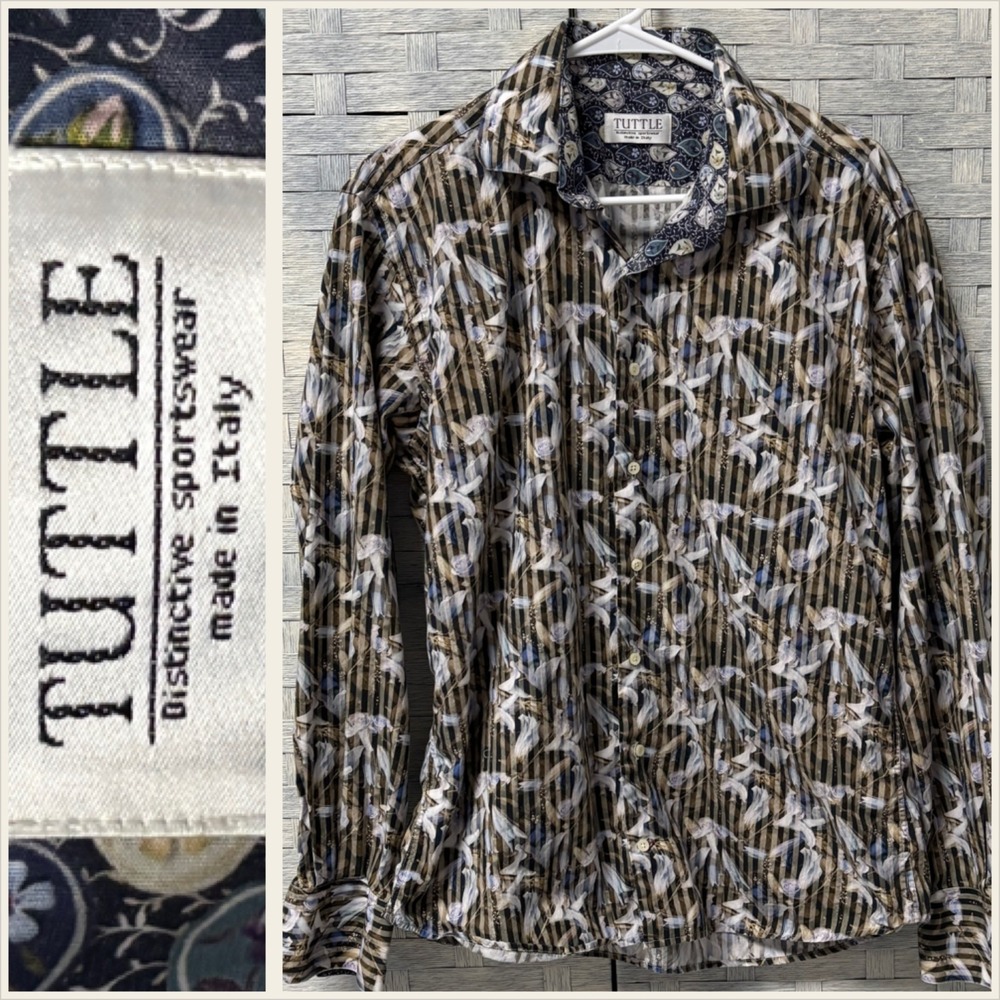Tuttle Distinctive Sportswear Italian Made Mens Long Sleeve Button‎ Down Shirt